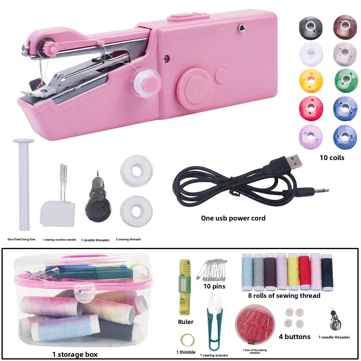 Mini Electric Sewing Machine Handheld - Mini macchina da cucire elettrica portatile
